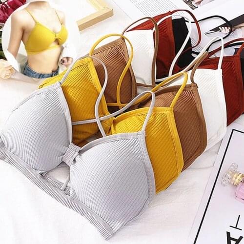 2020 New Sexy Sport Bra Yoga Top Cotton Sports Bra Fitness Top Bra Breathable Strap Underwear Chest Pad Wrapped Chest