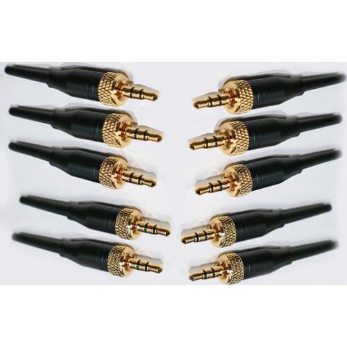 Wholesale 10pcs 3.5mm 1/8 Stereo Screw Audio Lock Microphone DIY Connector for Sennheiser Sony Microphone Spare Plug Adapter