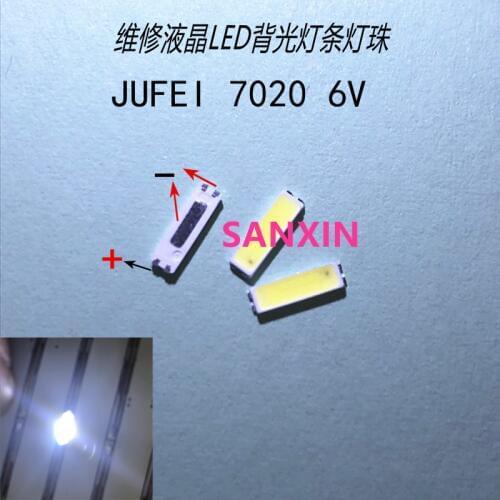 1000PCS Original JUFEI LED 7020 light-emitting Light Beads High Power1W 6V 90LM Cool white For LED LCD TV Backlight new chip-2