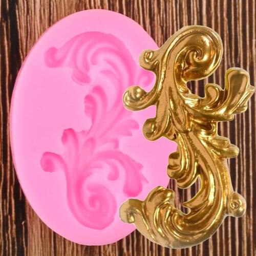 DIY European Scroll Relief Silicone Mold Cake Border Fondant Polymer Clay Molds Cake Decorating Tools Chocolate Moulds