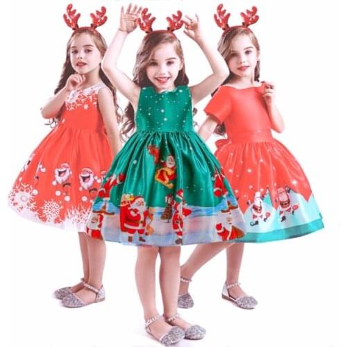 Christmas Dress For Girls Costume Kids Dresses Fancy New Year Xmas Party Ball Gown Dress Baby Girl Princess Dress