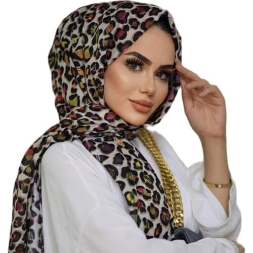 Siyane Black and Ecru Color Leopard Pattern Shawl Series 75x185 Cm Cottony Tissue Through the Front Part Soild Stops seduction Does Not Slip