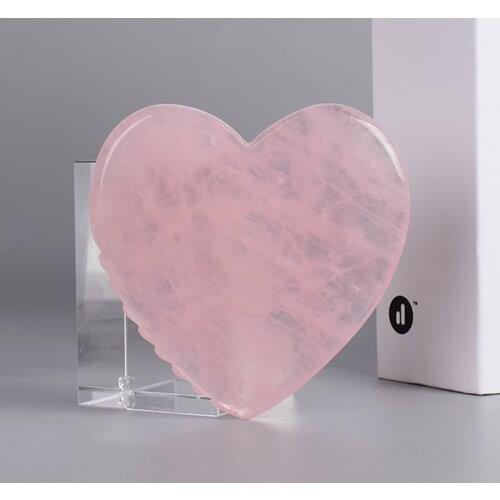 Rose Quartz Sawtooth Beauty Gua Sha Tool Heart Shaped Face Massager For Skin Lifting Slimming Wrinkle Remove Acupuncture Therapy