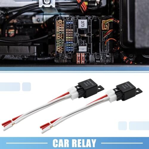 X Autohaux DC 12V 40A SPST 4 Pin Automotive Car Relay with 4 Wires Harness Socket 2pcs 1pcs