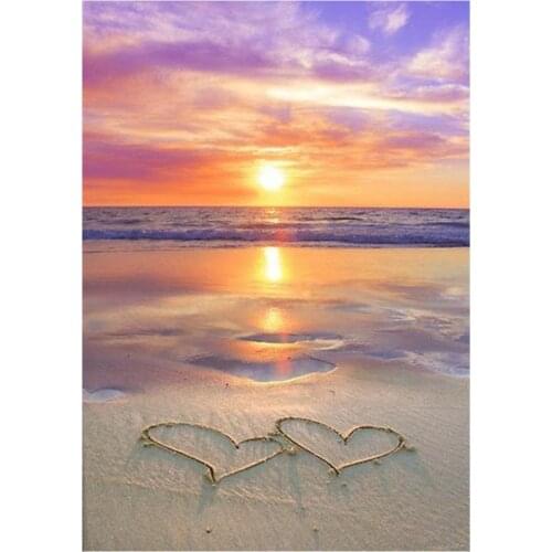Caring beach pattern 5D DIY full diamond cross stitch diamond mosaic home decoration