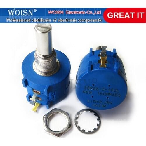 1PCS 3590S-2-102L 3590S 1K ohm 3590S-2-102 3590S-102 Precision Multiturn Potentiometer 10 Ring Adjustable Resistor In Stock
