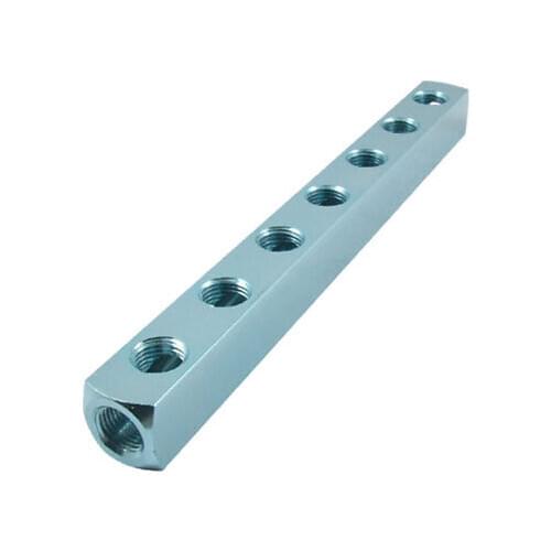 11.6mm 5/11" Threaded Ports 7 Way Air Compressor Cylinder Manifold Splitter