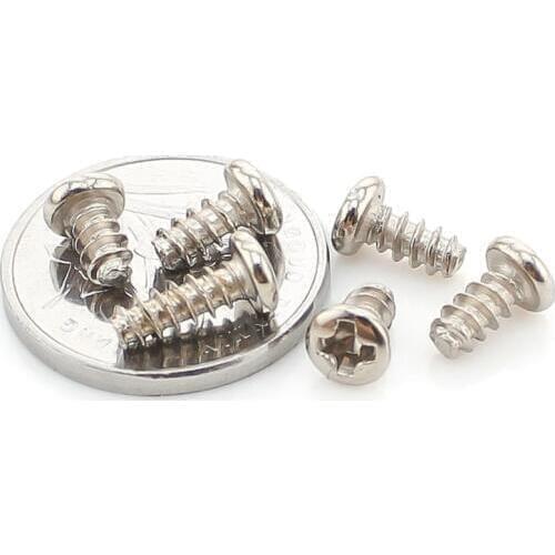 150PCS-M2.6*4/5/6/8/10/12/16 Nickel-plated Mini Screw /Round Head Tail Screw/ Precision Screw