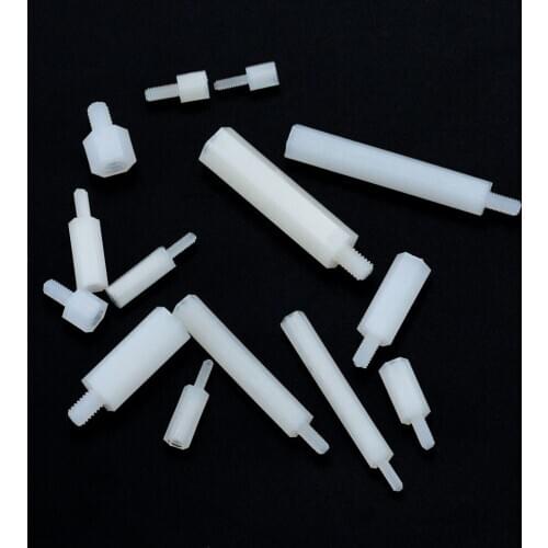 20PCS M4*6-30+6mm Thread Spacing Screw Plastic For PCB Motherboard Fixed Nylon Standoff Spacer Pillar Threaded Pillar M4x6+6