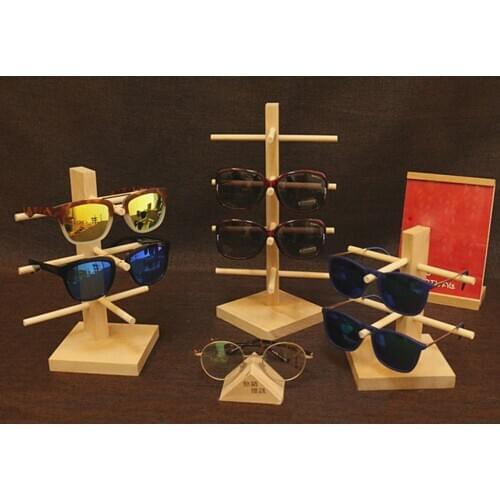 3/4/5/6-Layer Wood Display Rack Stand Glasses Sunglass Eyeglass Holder Organizer