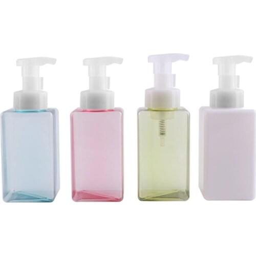 Hot 4Pcs 250/450ml Travel Mousse Foaming Shampoo Gel Empty Storage Bottle Container