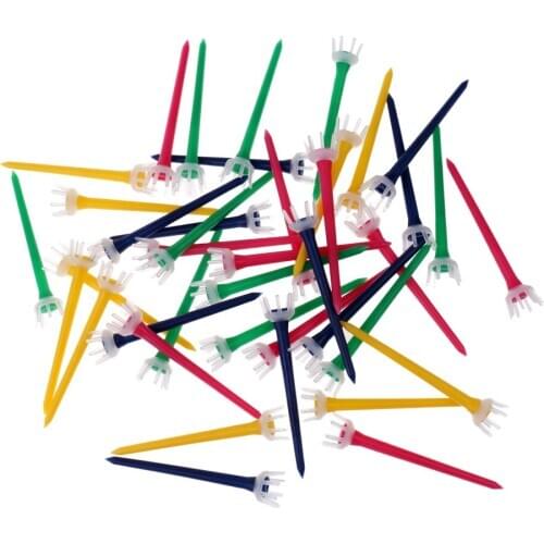 40 Pieces Mixed Color Plastic Golf Tees Golfer Training Tool