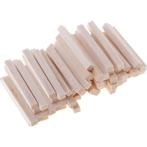 60x Natural Rectangle Wood Stick Wood Block For Modeling Hobbies Craft