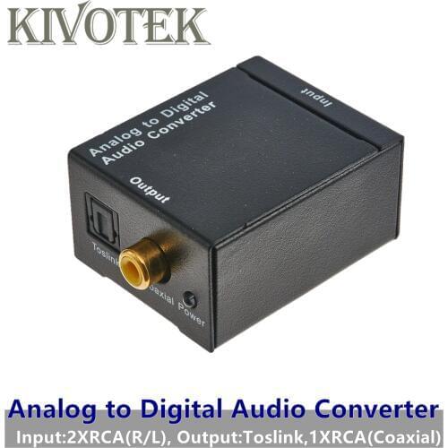 Analog To Digital Audio Converter Adapter Switch Split Stereo R/L to Toslink,RCA Female Connector for Smart Home audio DVD HDTV