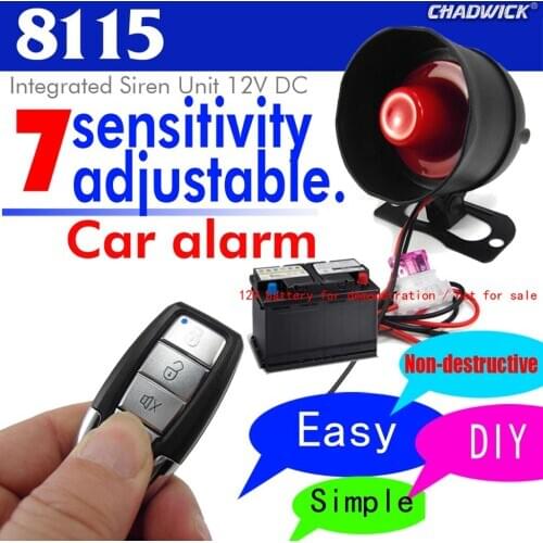 Auto Car Alarm System With Engine Start Stop Button 2 Remote Anti Robbery