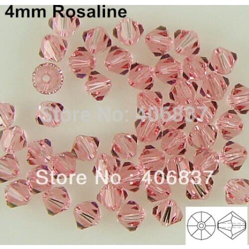 Free Shipping! 720pcs/Lot, AAA Chinese Top Quality 4mm Rosaline Crystal Bicone Beads
