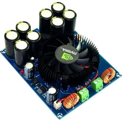 Free shipping TDA8954 210W +210W 2.0 Class D Digital Power Amplifier Board (Fan Cooling)