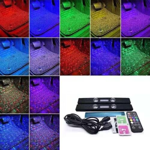 USB Wireless Lamp Roof Star Light LED RGB Car Atmosphere Lamp Interior Atmosphere Light Dash Floor Foot Decorative Light