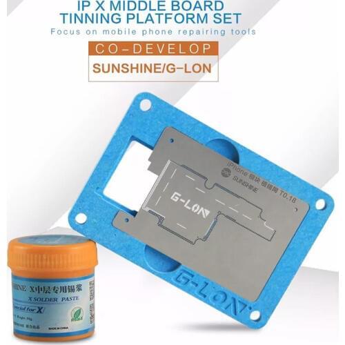 BGA Reballing Stencil Soldering Net With Solder Paste for iphone X Motherboard Planting Tin Fixture Logic Board Repair Tools