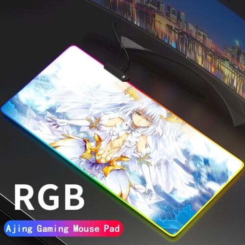 DATE A LIVE Big Large Gaming RGB Mousepad XL Gamer Mat Mouse Pad For PC Computer Led Backlight XXL Keyboard Desk Mat