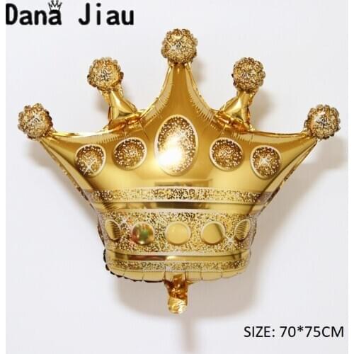 Big Gold Crown Foil Balloon Bar King Happy Year Balloons Birthday Party Wedding Celebration Decoration Air Ballon