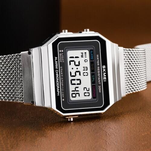 SKMEI Stopwatch Mens Women Watches Sport Digital Men Wristwatch Slim Dial Design Waterproof Male Female Watch reloj 1660