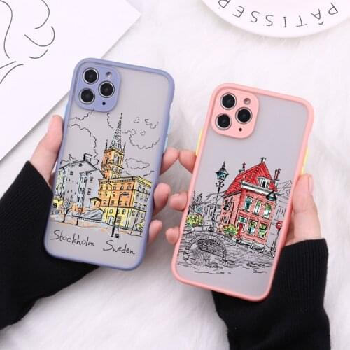Travelling world travel Street painting Color Phone Case For Iphone 6S 7 8 PLUS SE2020 11 12 Pro Max X XS MAX XR Back Hard Cover