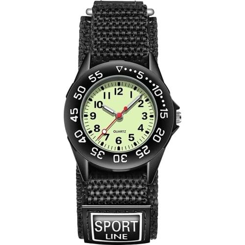 Spinning Bezel Kid Quartz Watches Boy Nylon Straps Children Cute Clock Rotary Dial Arabic Number Boys Watch Kids Watch