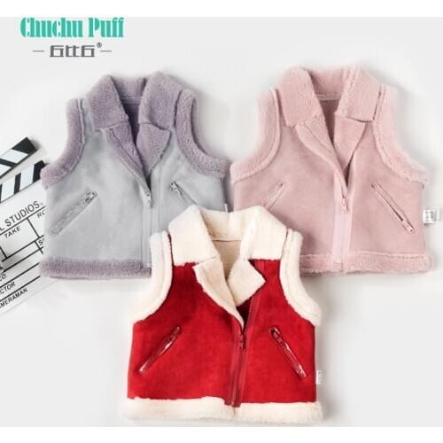 Baby Suede Zipper Vest Girl Vest Winter 2020 New Baby Kids Vest Knit Single Toddler Children Coat Cotton Plus CashmeThick Top