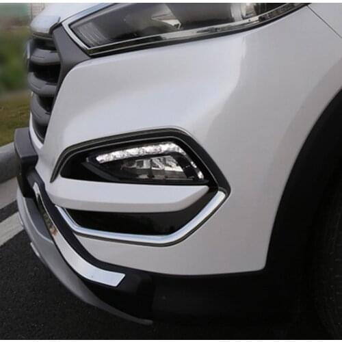 For Hyundai Tucson 2015-2018 ABS Chrome Front Rear Fog light Lamp Cover Trim Foglight Lamp Shade Frame Foglight Bezel Decoration