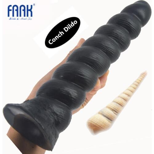 FAAK Big dildo anal plug sex toys for women spiral long anal dildo beads butt stopper erotic products black dildo masturbate toy