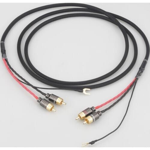 Hi End Audio RCA Cable of Independent Shielded Signal Line Of LP Vinyl Record Player Amplifier Chassis Gold Plated Connector