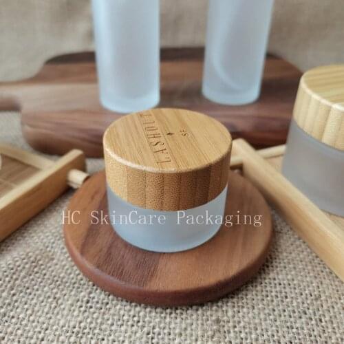 Custom Logo Beauty Frosted Glass Cbd Herb Cream Jar Makeup Packaging Cosmetic Container For Body Cream Jar With Lid