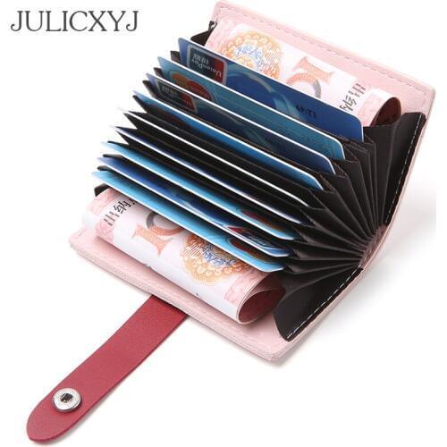 JULICXYJ PU Leather Womans Mens Business Bank Card Holder Wallet Bank Credit Card Case Bag ID Holders Porte Carte