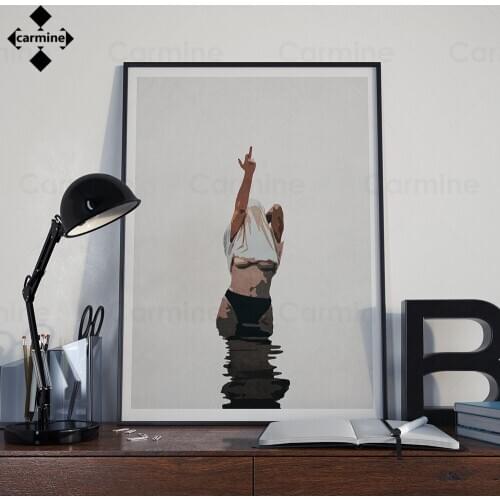 Sexy Young Girl Wall Art Painting Nordic One Piece Print Picture Rebellious Student Poster Wall Decor Decoration Home Teen Room