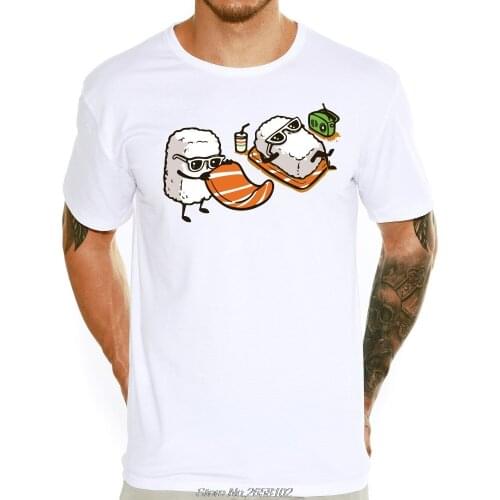 Creative Cartoon Sushi T-shirt Mens Fashion Short Sleeve Kids Funny Tee Shirts O-neck Cool Tops Tshirt Harajuku Streetwear