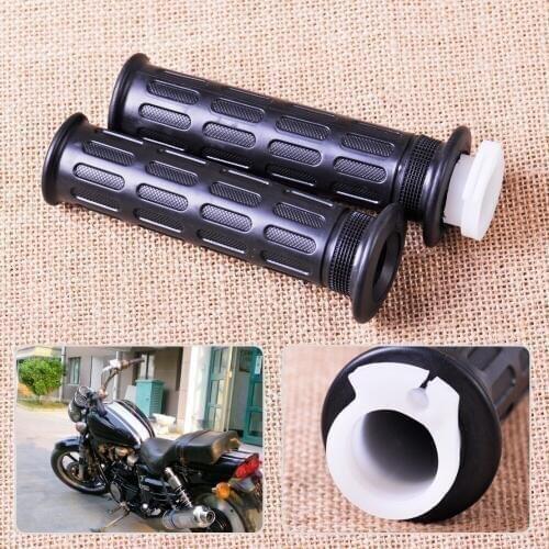 CITALL Motorcycle 2pcs 7/8" 22mm Throttle Handle Bar Twist Hand Grips for Harley Chopper Kawasaki Yamaha Honda Scooter Dirt Bike