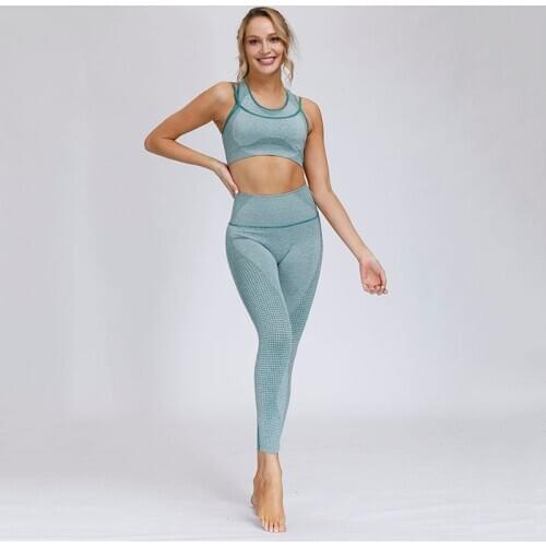 New Vital Rise Seamless Yoga Set Female Workout Clothing Gym Set Push Up Sports Bra High Waist Sport Leggings Women Sportwear