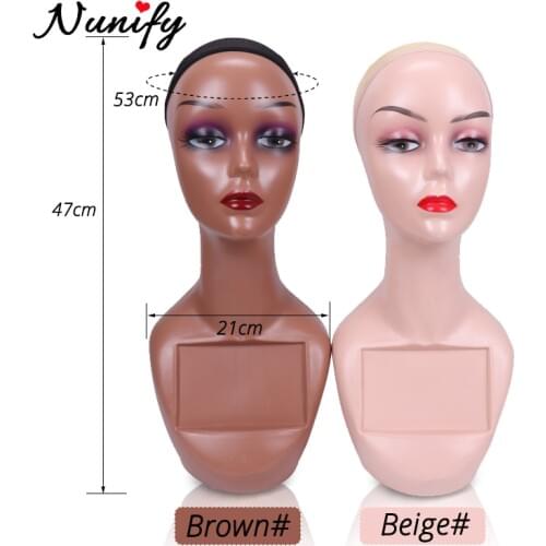 Nunify Female Head Model Manikin Mannequin Wig Scarf Glasses Hat Cap Display Stand Full Makeup For Making Display Hat Jewelry
