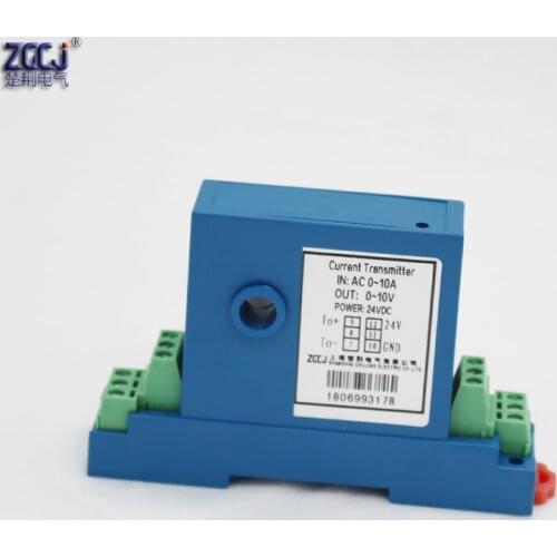 Perforation AC 0-10A Current Transmitter 4-20mA, 0-10V output 10A Perforated ac ampere signal transducer