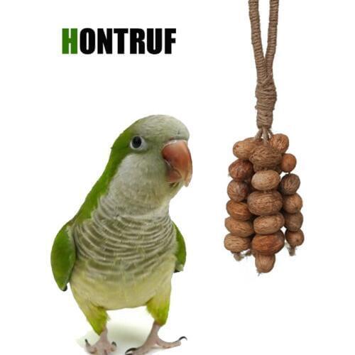 Parrot Supplies Bird Toys Natural Fruit Toys Nuts String Pet Bite Toy Bird Swing Ladder Big Bunch Of Fruit Resistant Bite Toys