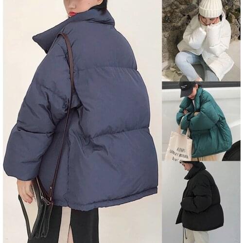 Fashion Down Cotton-Padded Jacket Women Parka Oversized Stand Collar Casual Long Sleeve OVercoat Winter Keep Warm Comfortable