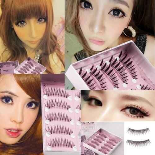 SALE!! 10 Pairs Natural Cross Makeup False Eyelashes Supernatural handmade cotton stems false eyelashes / handmade fake lashes