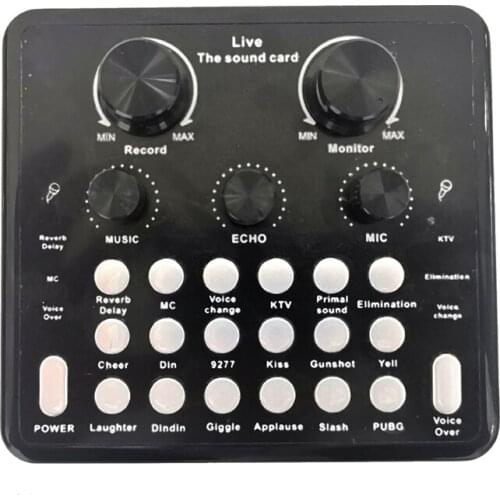 Mixer Voice Changer with Sound Card Voice Converter for Live Singing, Karaoke, Home Audio and Video