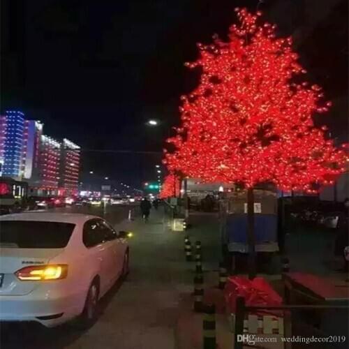 Outdoor LED Artificial Cherry Blossom Tree Light Christmas Tree Lamp 864 pcs LEDs 6ft 1.8M Height 110VAC 220VAC Rainproof Drop