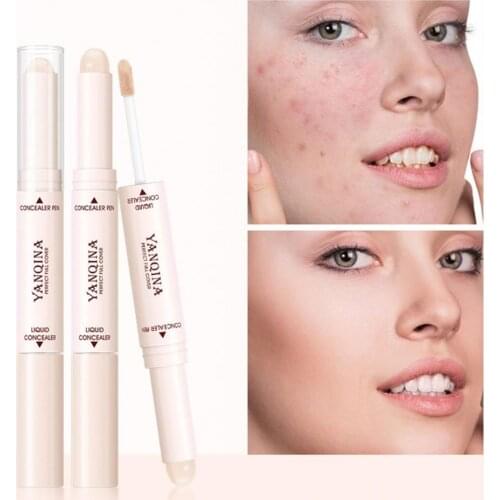 Waterproof Concealer Double-head Dark Circles Coverage Liquid Foundation Contour Palette Natural Liquid Concealer Face Makeup