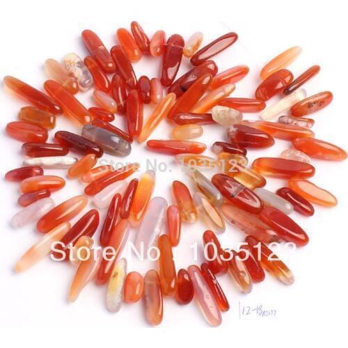 High Quality 12-18mm Pretty Red Agates Stick Shape Loose Beads Strand 15" DIY Creative Jewellery Making w54
