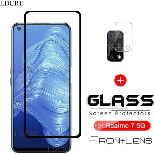 For OPPO Realme 7 Glass For OPPO Realme 7 Tempered Glass Full Cover Screen Camera Lens Protector Film For Realme 7 5G Glass