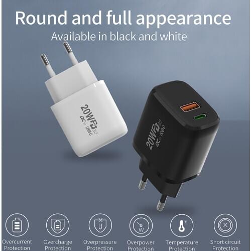 PD 20W Charger Usb C Fast Charging 4.0 For iphone 12 Pro MAX 12 Mini 11 Xs Xr X 8 plus PD quick Charger For IPAD air 4 2020