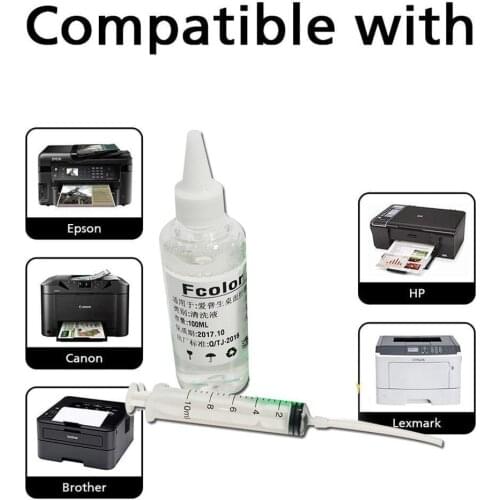 Printerhead Printhead Cleaning Fluid Wash Liquid for Epson for Canon for Brother for hp Printer Head Ink Cartridge Dye Ink 100ML